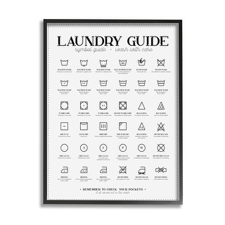 Stupell Laundry Room Minimal Symbols Guide Check Pockets Framed Wall ...