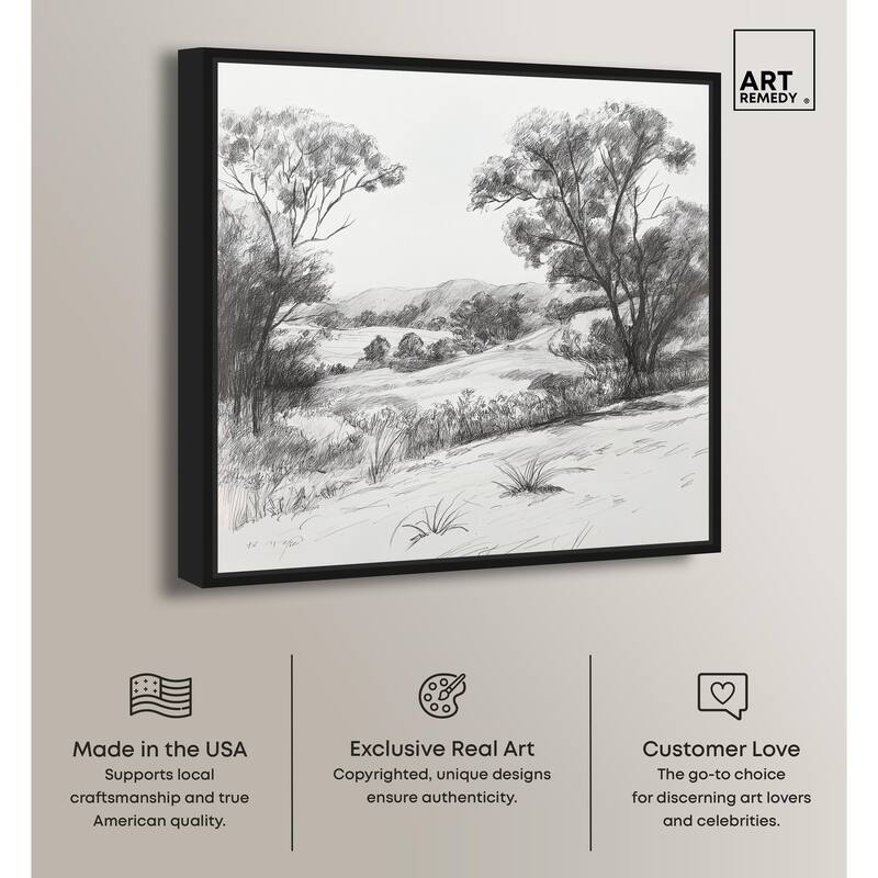 Charcoal Countryside Canvas by Art Remedy