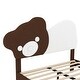 preview thumbnail 6 of 10, Flannel Upholstered Platform Bed with LED Light Strips and Bear Shaped Headboard
