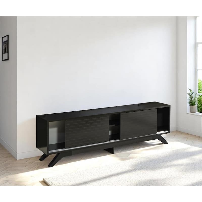 Lucina Modern TV Stand with 2 Sliding Door Cabinet 2 Shelves, Living Room Entertainment Center