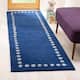 SAFAVIEH Handmade Kids Armanda Wool Rug - 2'6" x 8' Runner - Navy