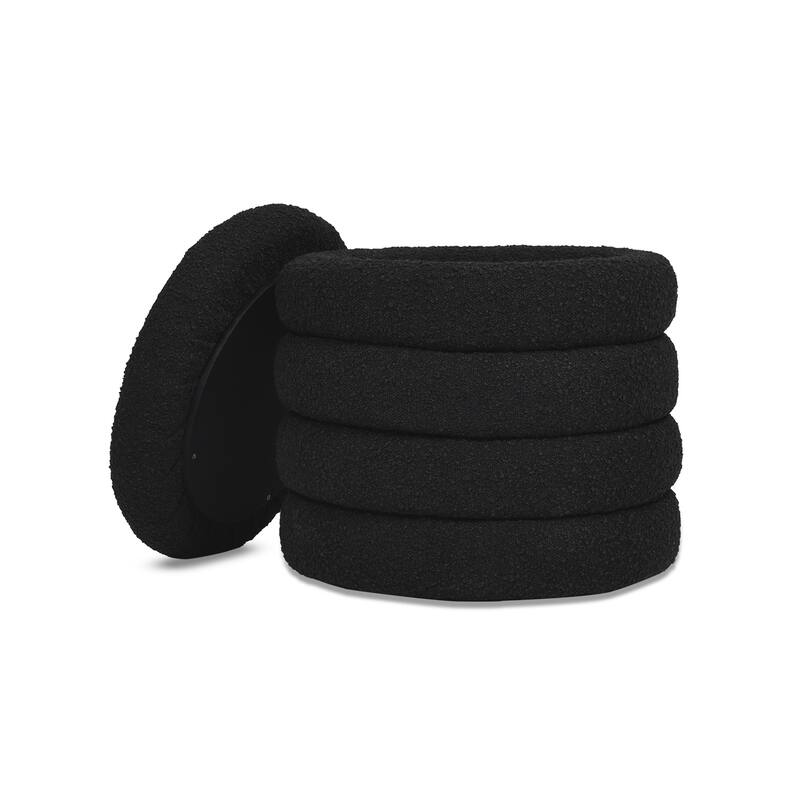 Jennifer Taylor Home Fuji 19" Upholstered Tufted Round Storage Ottoman
