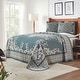 preview thumbnail 22 of 36, Superior Cotton Blend Oversized Classic Medallion Bedspread Set Cerulean Blue - Queen