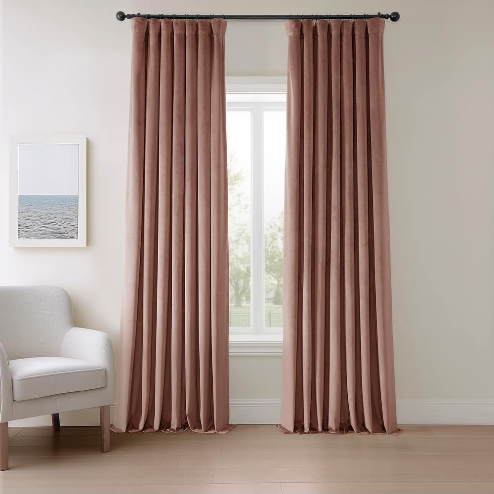 Exclusive Fabrics Heritage Plush Velvet Room Darkening Curtains (1 Panel) Luxury Velvet Curtains for Bedroom & Living Room.