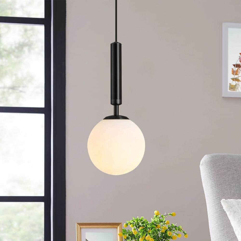 1-light Glass Globe Pendant Light