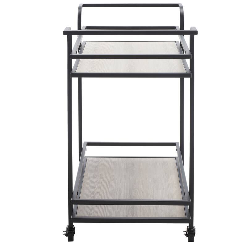 SAFAVIEH Home Collection Lameris 2 Tier Bar Cart With Handles - 30" L x 18" W x 33" H