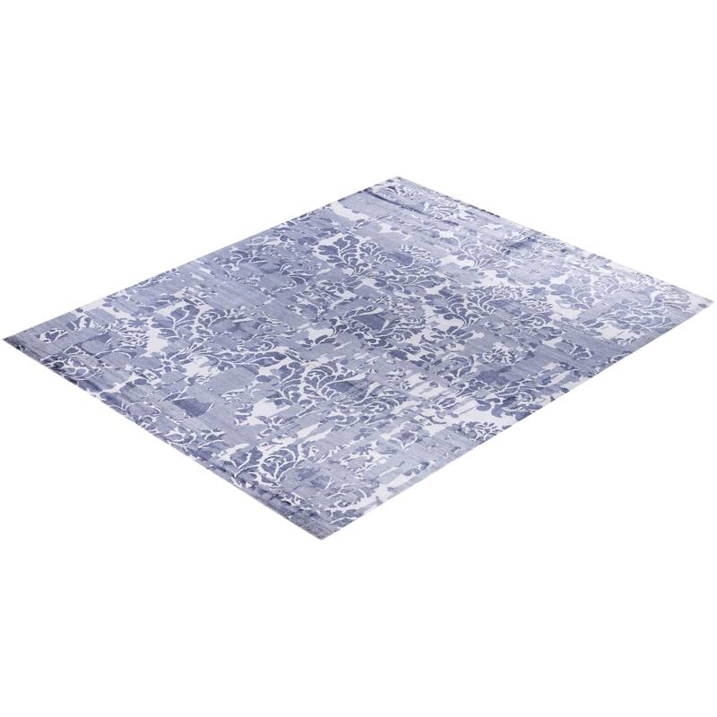 Modern One-of-a-Kind Hand-Knotted Area Rug, Purple - 8' 3" x 10' 2"