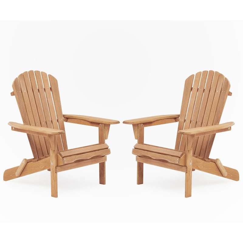 Set of 2 Wooden Outdoor Folding Chair