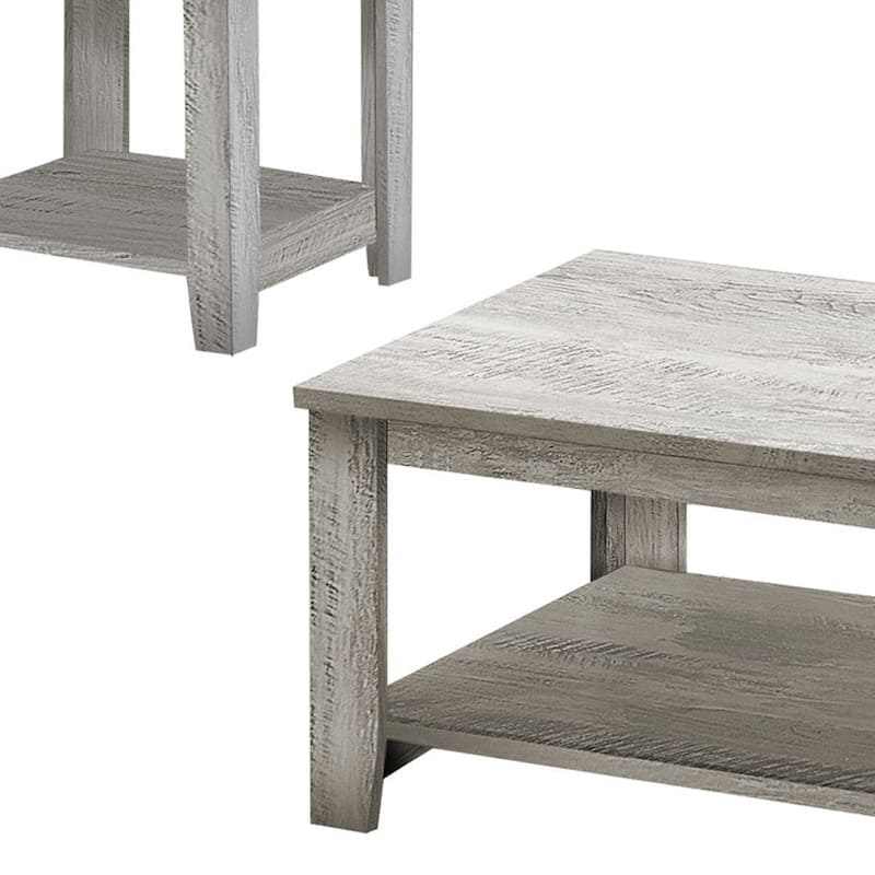 Set of 3 Coffee Tables with 3 Shelves for Living Room or Office Storage - 42” x 20.5” x 17”