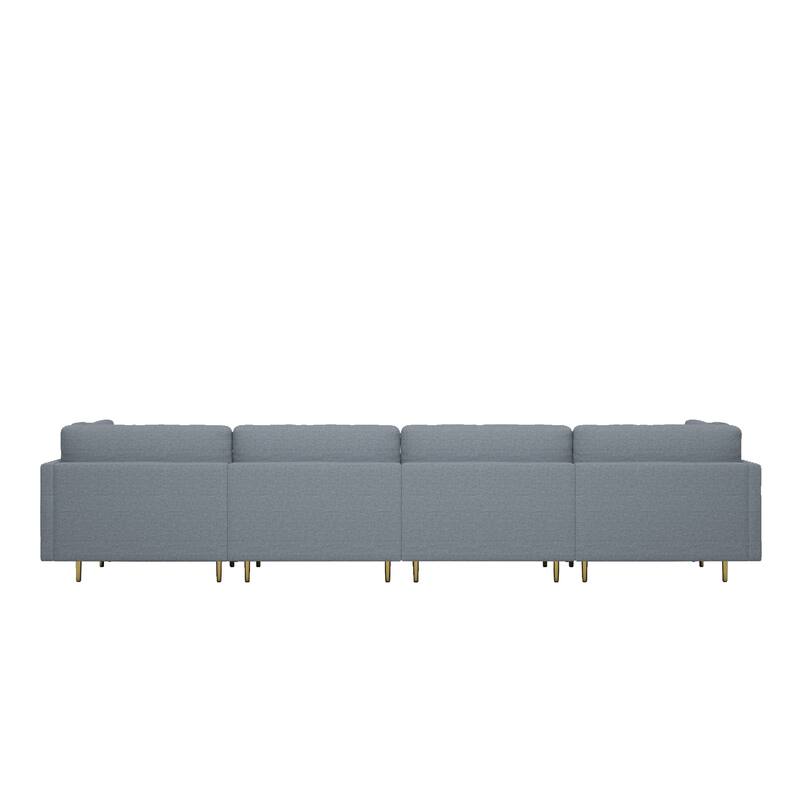 U-Shaped Sectional Sofa with Two Ottomans