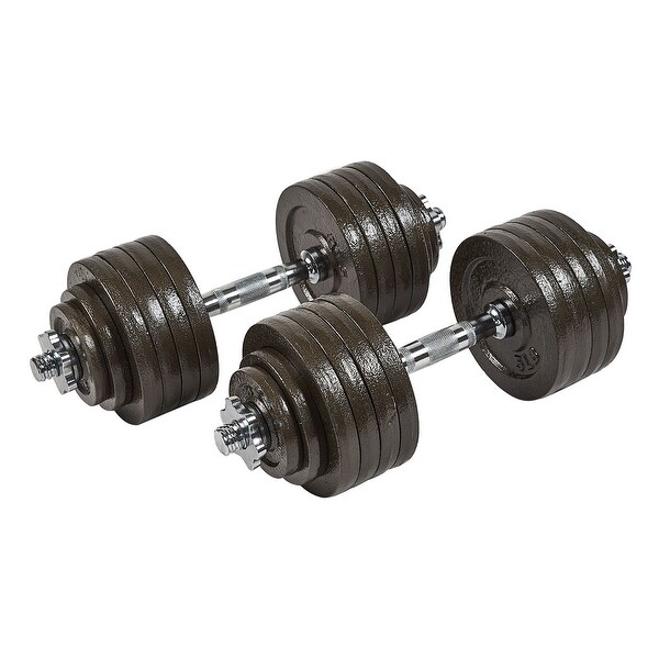 105 lbs adjustable cast iron sales dumbbells