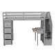 preview thumbnail 36 of 55, Multifunctional Design Loft Bed with Desk, Storage Stairs and Shelves, Efficient space, Twin Size
