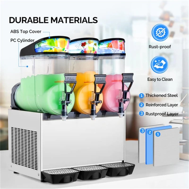 Commercial Slushy Machine Margarita Frozen Drink Maker 3 tank