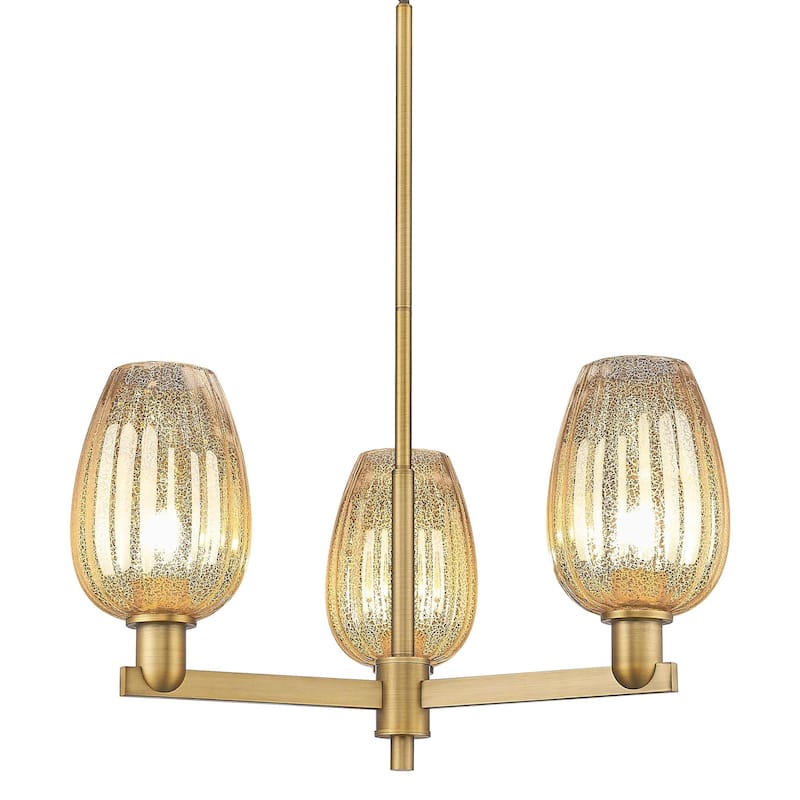 Innovations Lighting 716-3CR-14-18 Preston Chandelier Flute Preston 3 - Brushed Brass / Mercury