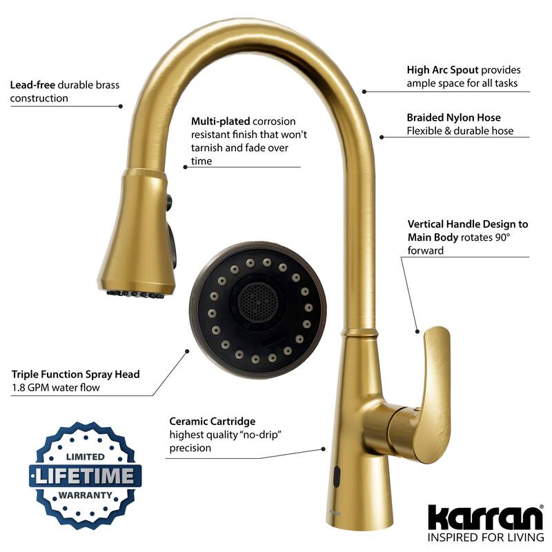 Karran USA KKF340 Kadoma 1.8 GPM Single Hole Kitchen Faucet