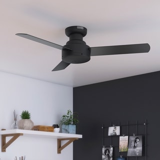 Hunter Presto Flush Mount Ceiling Fan w/ Wall Control - Contemporary, Industrial, Scandinavian - LOW PROFILE!
