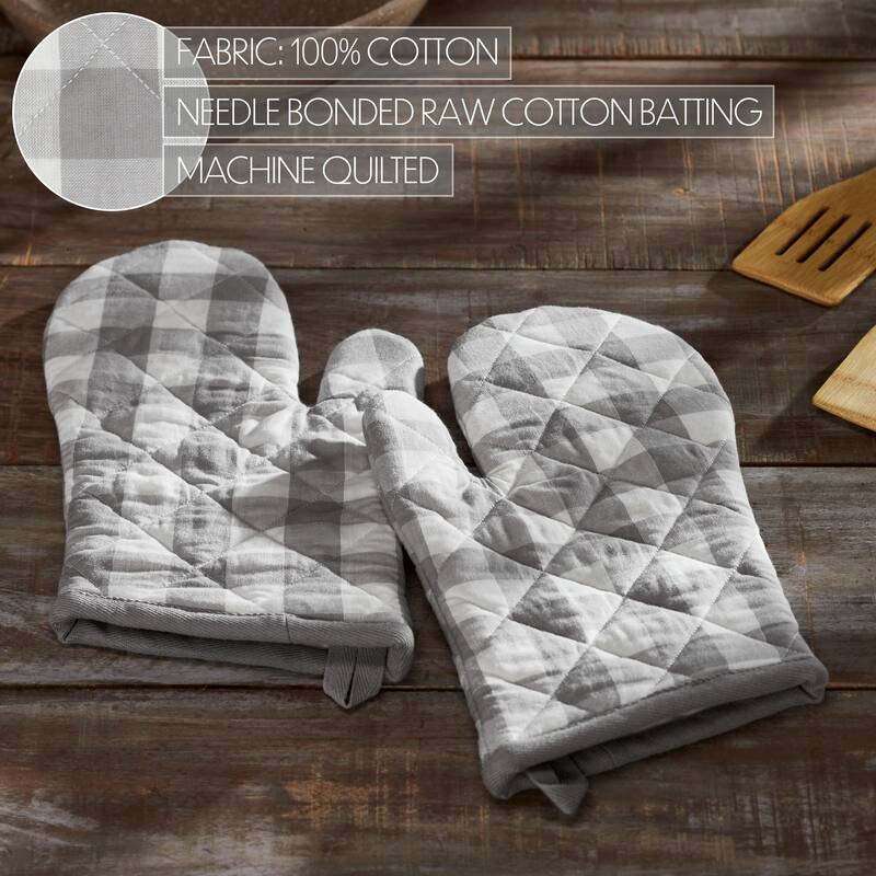 Annie Buffalo Check Oven Mitt Set of 2 - Grey