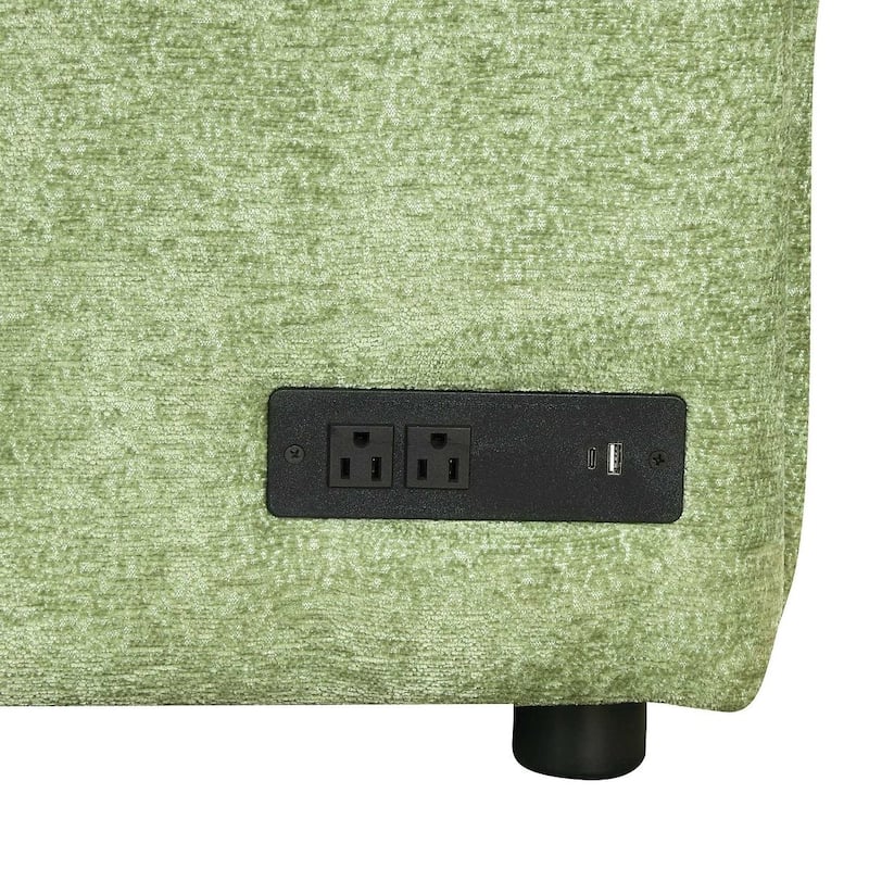Modern Pull-Out Sleeper Sectional Sofa Bed with Storage Storage Ottoman