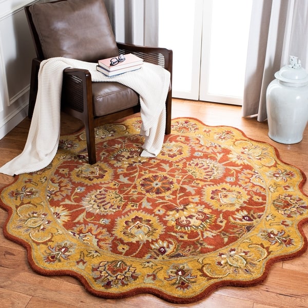 SAFAVIEH Handmade Heritage Traditional Rust/ Beige Wool Rug