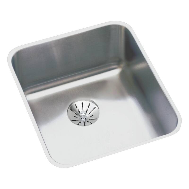 Elkay Gourmet 16" Single Basin Undermount Stainless Steel Kitchen Sink - Stainless Steel - Stainless Steel