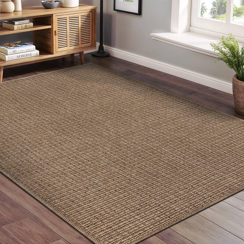 Easy Jute Natural Rug Solid Washable Durable Outdoor Indoor Area Rugs