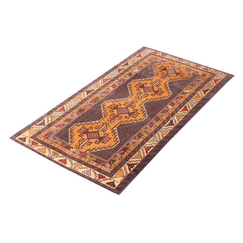 ECARPETGALLERY Hand-knotted Teimani Navy Wool Rug - 3'8 x 6'8