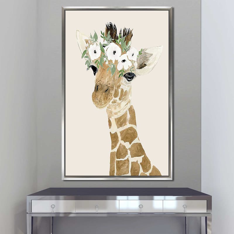 "A Little Giraffe" Print on Floating Canvas
