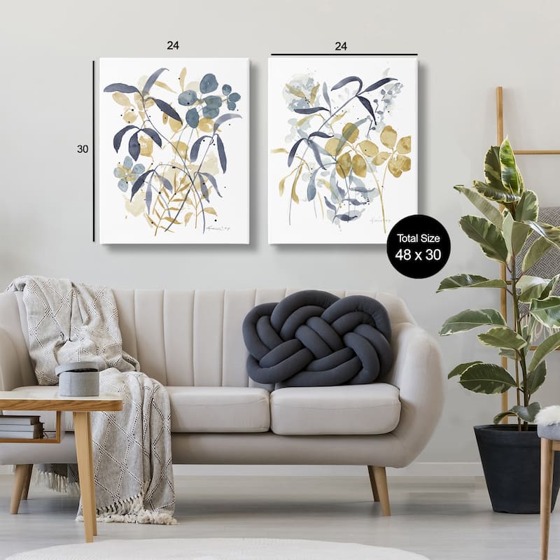 Stupell Whimsy Watercolor Botanicals Canvas Wall Art Design By Krinlox (Set of 2)