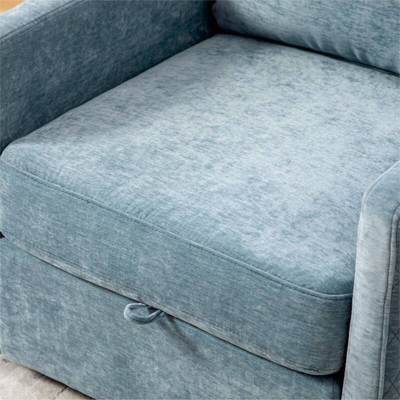 29.5"W Swivel Armchair with Hidden Storage,Club Chair Single Sofa with Pillow