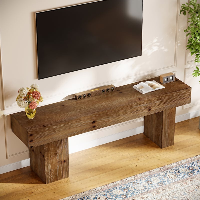 Solid Wood TV Stand for 55/60/65/75 Inch TVs, Entertainment Center Media Console Table for Living Room Bedroom
