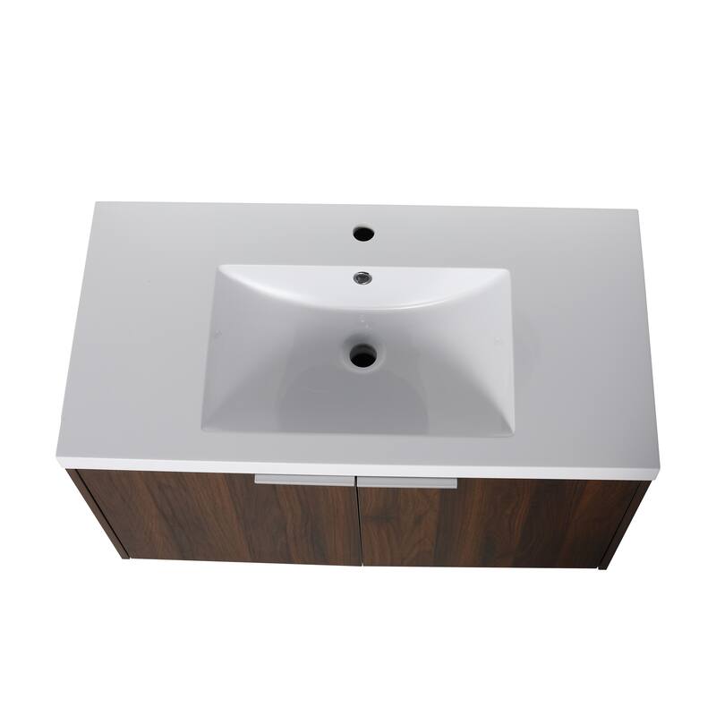 Beingnext 24"/30"/36" Bathroom Vanity with Sink, Floating Bathroom Vanity with 2 Soft Close Doors
