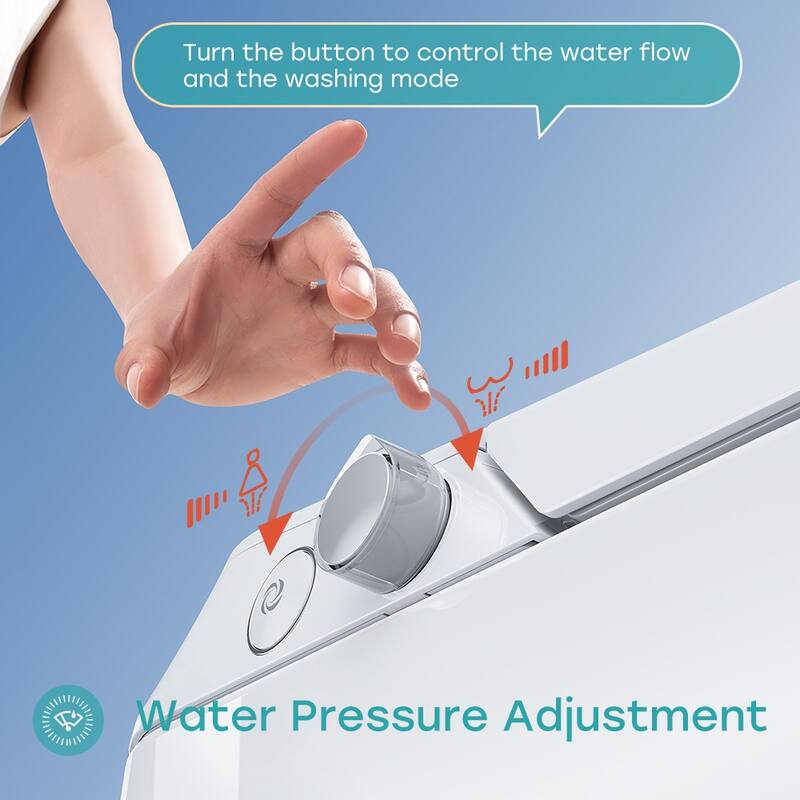 HOROW Non Electric Elongated Bidet Toilet White with ADA Height Foot Flush and 1000g Map Flush - N/A