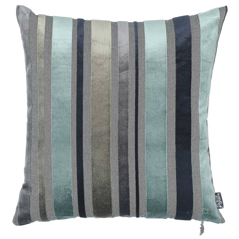 Set Of 2 Blue Variegated Stripe Decorative Pillow Covers