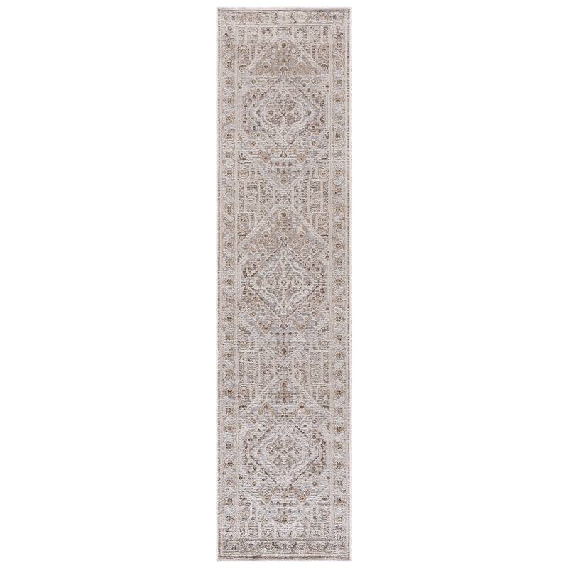 SAFAVIEH Miranda Sumeyra Traditional Rug - 2' x 8' Runner - Beige/Grey Ivory