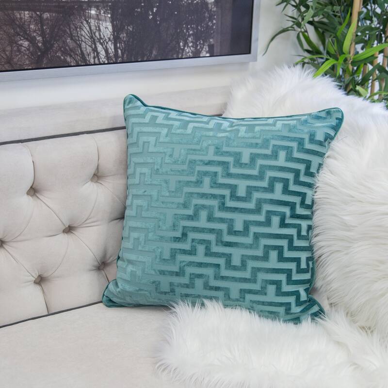 Homey Cozy Heavy Cut Velvet Throw Pillow Cover & Insert ( Set of 2 )