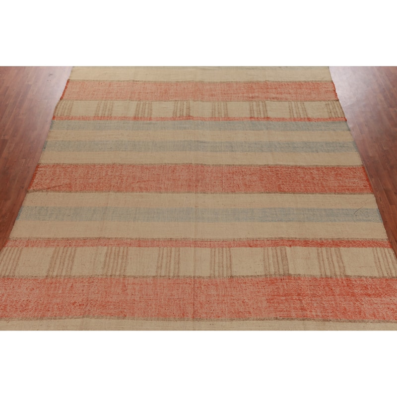 Hand Woven Oriental 100% Jute Carpet Southwestern Modern Multi-Colored Kilim Area Rug - 13' 5'' X 10' 8''