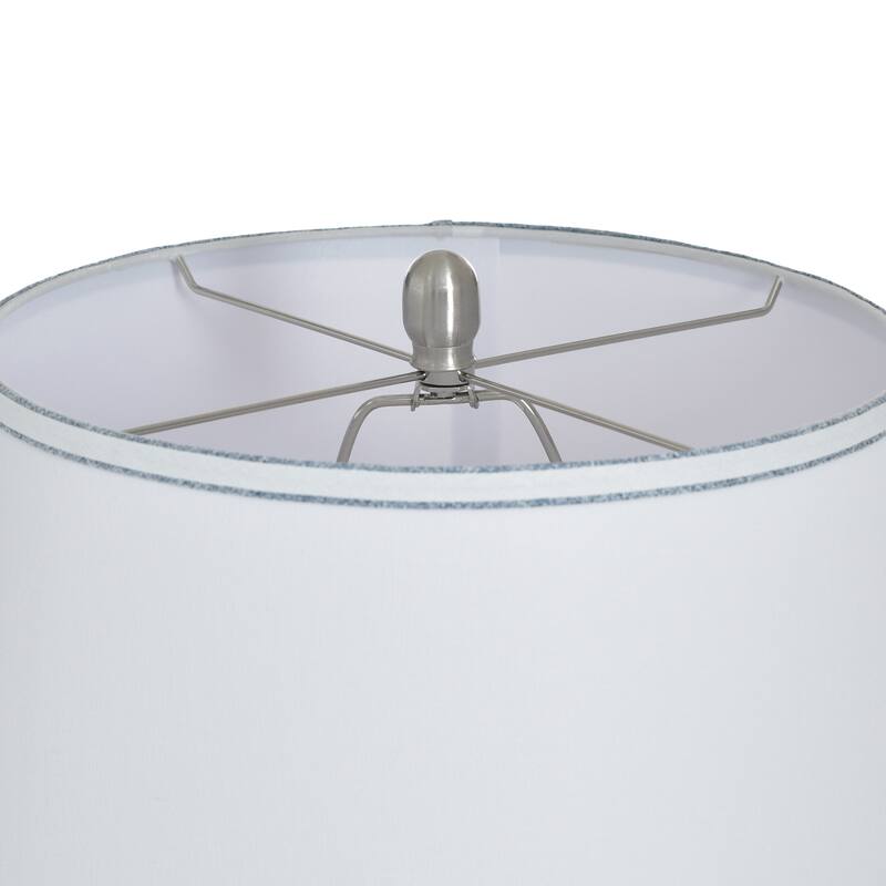 StyleCraft Ceramic Table Lamp - Bexium Blue - White Shade