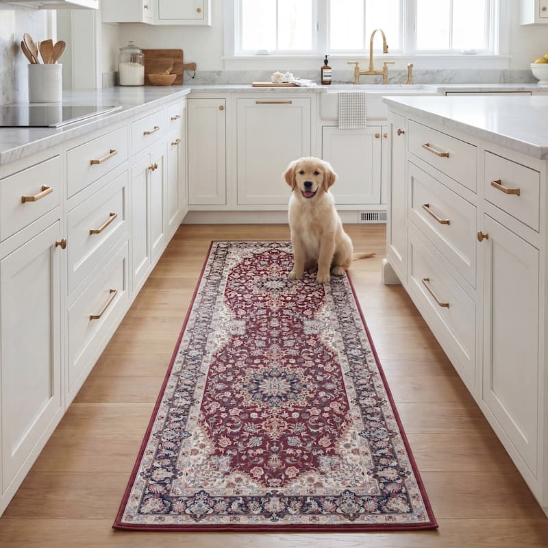 SAFAVIEH Tucson Machine Washable Slip Resistant Aline Traditional Rug