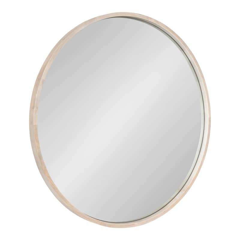 Kate and Laurel Valenti Round Framed Mirror - 28" Diameter - White
