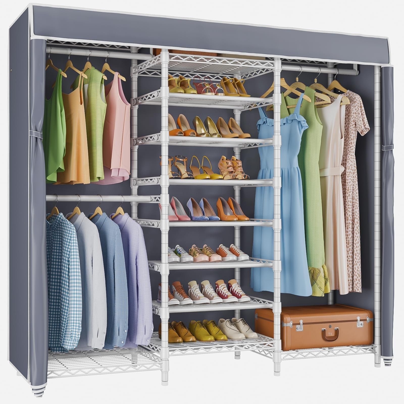 Portable closet sales hanging rod