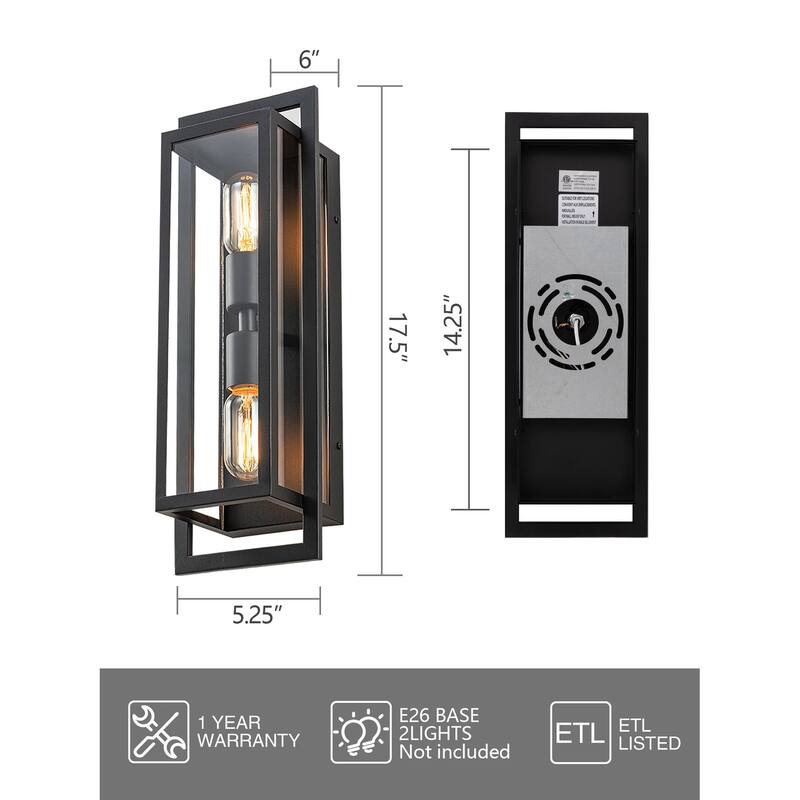 17.5" Modern Outdoor Wall Lantern - 1 PC