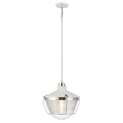 Elk Home Seaway Passage White With Ribbed Glass 1 Light Pendant