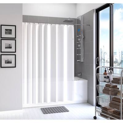 White PEVA Shower Curtain Liner, Mildew Resistant, 70 x 71