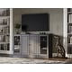 preview thumbnail 11 of 25, Palace Imports 100% Solid Wood TV Stand with Clear Glass and Solid Doors for TVs up to 65" Gray