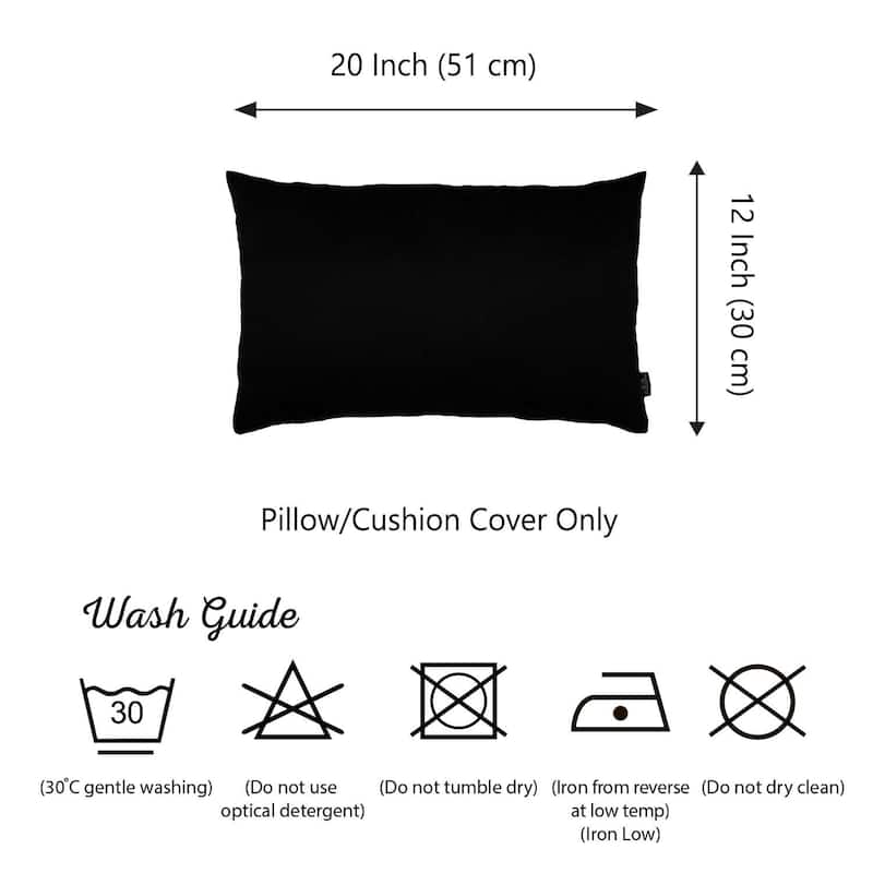 Set of 2 White Modern Lumbar Throw Pillows