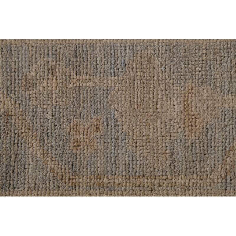 Earth Tone Oushak Vegetable Dye Turkish Rug Hand-Knotted Wool Carpet - 6'1"x 8'8"