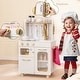 preview thumbnail 9 of 7, White Wooden Kitchen Playset with Sink, Stove, Microwave, Oven, and Accessories for Kids - 21" × 12" × 32" (L x W x H)