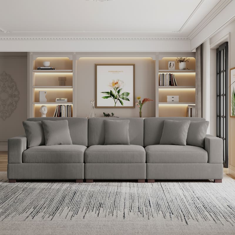 Modern Oversized Modular Sectional Sofa Set With Pillows