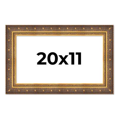 20x11 Frame Vintage Gold Solid Wood Picture Frame | 2.5 Inch Moulding