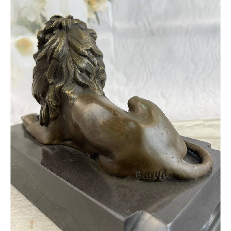 Large Barye African Imitative Lioness Imitative Lion Wild Life Animal Bronze Sculpture Statue Decor
